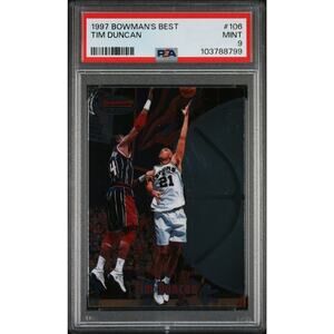 1997 Bowmans Best #106 Tim Duncan RC PSA 9 San Antonio Spurs